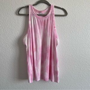 Old Navy Ribbed Tank | Pink and White Tie Dye | Size XL